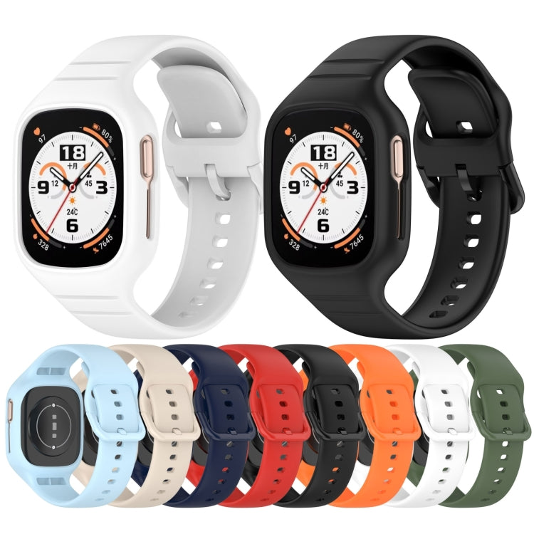 For Honor Watch 4 Integrated Fully Enclosed Silicone Watch Band(Orange)