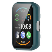 For Huawei Watch Fit New PC + 9H Tempered Film Integrated Watch Protective Case(Green)