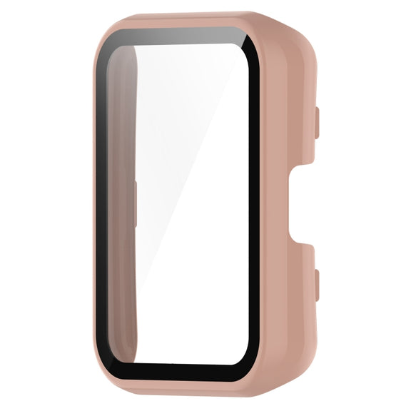 For Huawei Watch Fit PC + 9H Tempered Film Integrated Watch Protective Case(Pink)