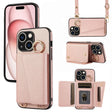 For iPhone 15 Crossbody Ring Wallet Leather Back Cover Phone Case(Pink) - free shipping - PMC TechLife - Order now!