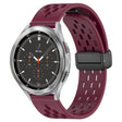 For Samsung  Galaxy Watch 4 Classic 46mm 20mm Folding Magnetic Clasp Silicone Watch Band(Wine Red) - Watch Bands by PMC TechLife | Online Shopping South Africa | PMC TechLife