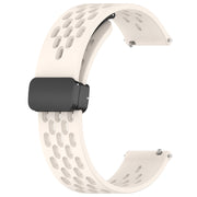 For Amazfit GTS 4 Mini 20mm Folding Magnetic Clasp Silicone Watch Band(Starlight)