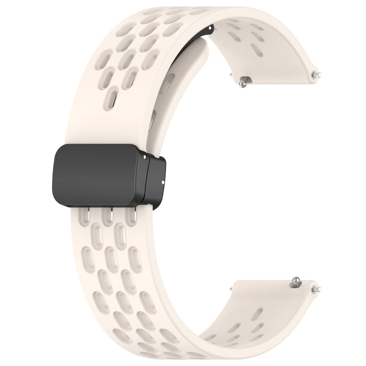 For Amazfit GTS 4 Mini 20mm Folding Magnetic Clasp Silicone Watch Band(Starlight)