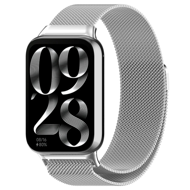 For Xiaomi Mi Band 8 Pro Milan Magnetic Steel Mesh Watch Band(Silver)
