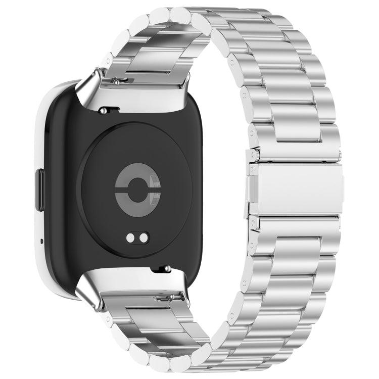 For Redmi Watch 3 Lite Three Bead Stainless Steel Metal Watch Band(Silver)