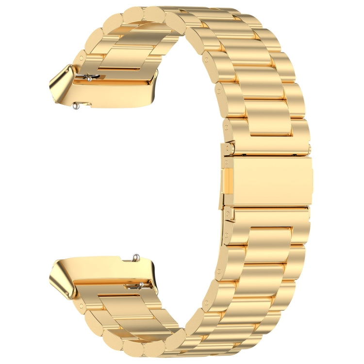 For Redmi Watch 3 Lite Three Bead Stainless Steel Metal Watch Band(Gold)