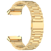 For Redmi Watch 3 Lite Three Bead Stainless Steel Metal Watch Band(Gold)