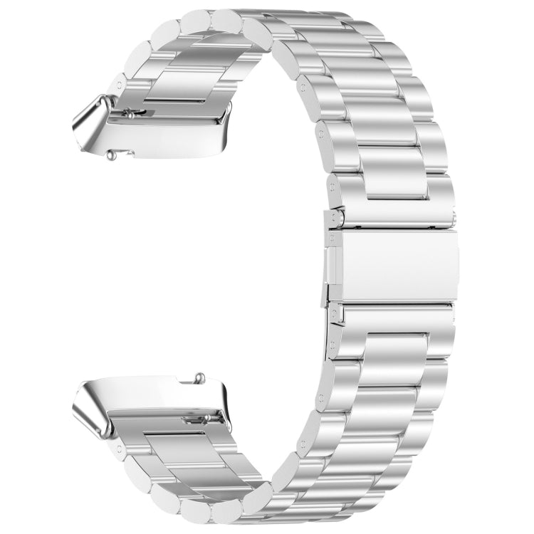 For Redmi Watch 3 Active Three Bead Stainless Steel Metal Watch Band(Silver)