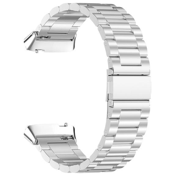 For Redmi Watch 3 Active Three Bead Stainless Steel Metal Watch Band(Silver)