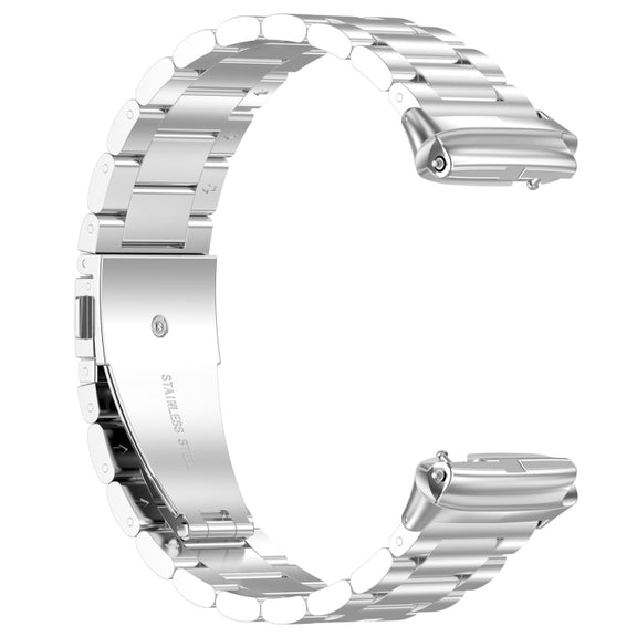 For Redmi Watch 3 Active Three Bead Stainless Steel Metal Watch Band(Silver)