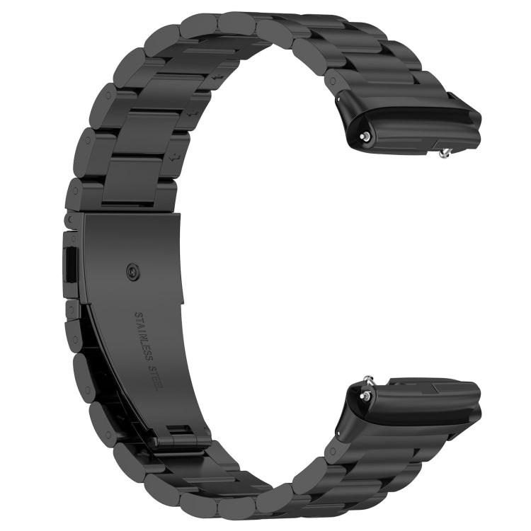 For Redmi Watch 3 Active Three Bead Stainless Steel Metal Watch Band(Black)