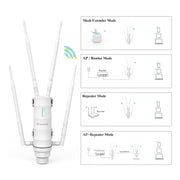 WAVLINK WN572HP3 AC1200 Dual Band Weatherproof Wireless Router Outdoor WiFi Extender, Plug:US Plug