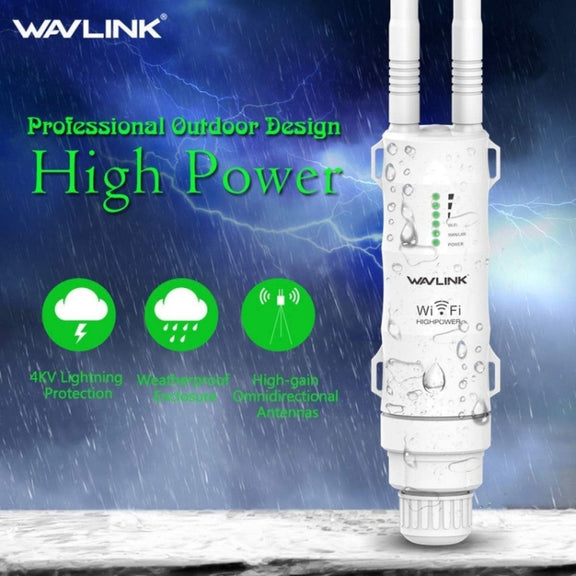 WAVLINK WN570HA1 Weatherproof 2.4+5GHz 600Mbps Outdoor WiFi Range Router Extender, Plug:EU Plug