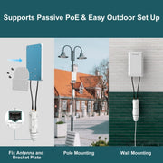 WAVLINK WN570HP2 Outdoor Weatherproof 300Mps WiFi Extender Wireless AP Repeater, Plug:US Plug