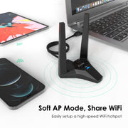 WAVLINK WN692A3 Lag-Free Gaming High Speed AC1300M Wireless Dual Band USB 3.0 Adapter