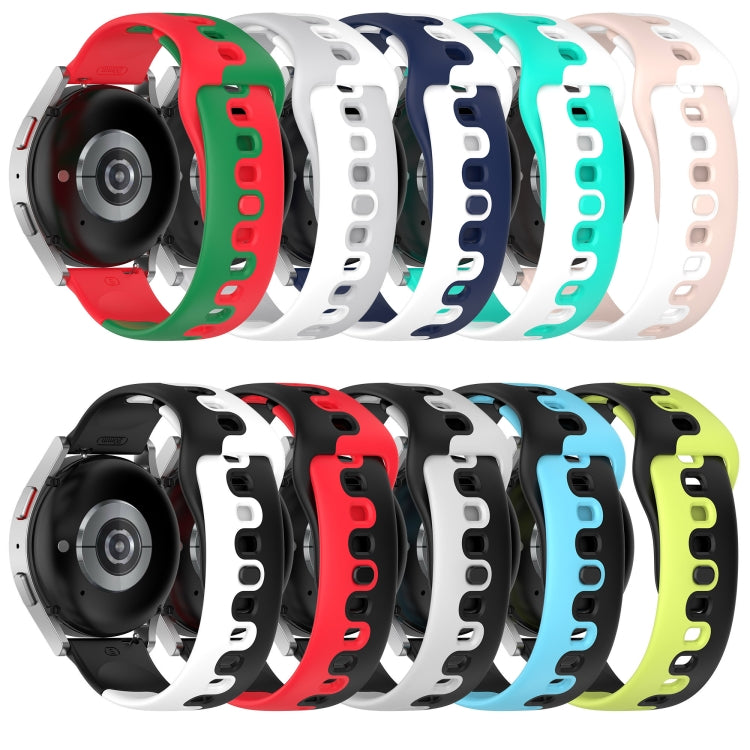 For Garmin Forerunner 265 22mm Double Color Silicone Watch Band(Black+Green)