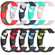 For Garmin Forerunner 265 22mm Double Color Silicone Watch Band(Black+Green)