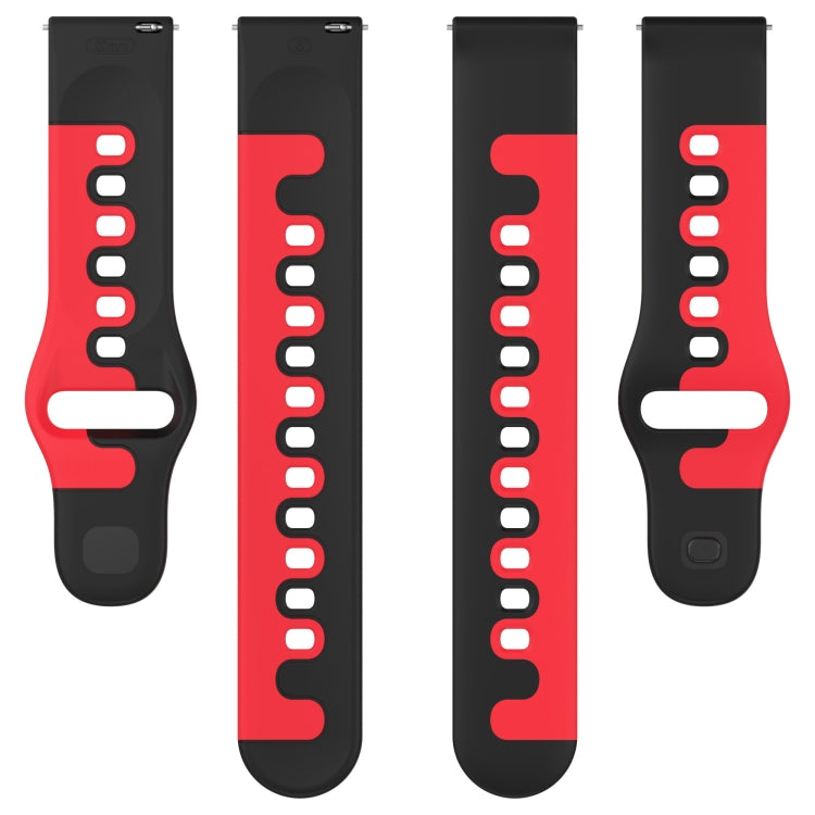 For Garmin Forerunner 265 22mm Double Color Silicone Watch Band(Black+Green)