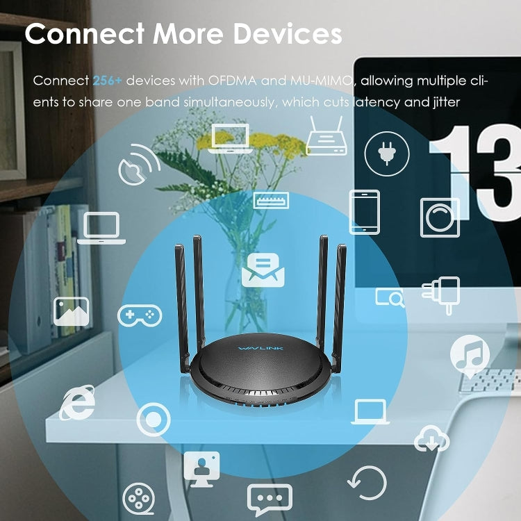 WAVLINK WN531MX3 Wider Coverage AX3000 WiFi 6 Wireless Routers Dual Band Wireless Repeater, Plug:AU Plug
