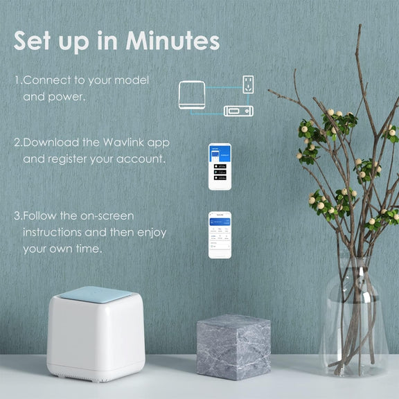 WAVLINK WN535M1 WiFi Wireless Routers 11AC AC1200 Mesh Wireless Repeater Signal Extender, Plug:US Plug