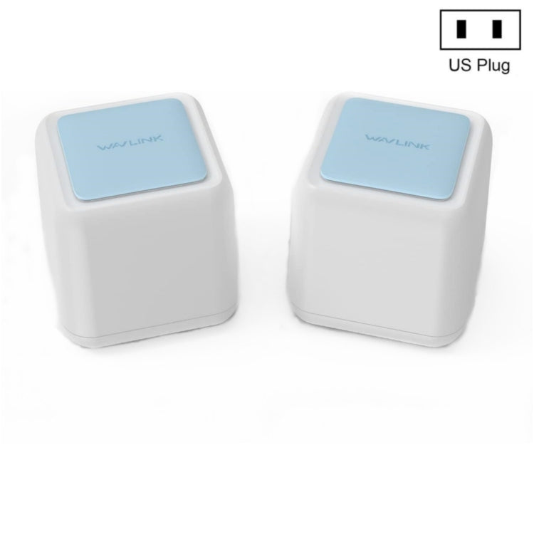 WAVLINK WN535M2 For Home Office 2pcs Mesh Wireless Router AC1200 Dual Band WiFi Signal Booster, Plug:US Plug