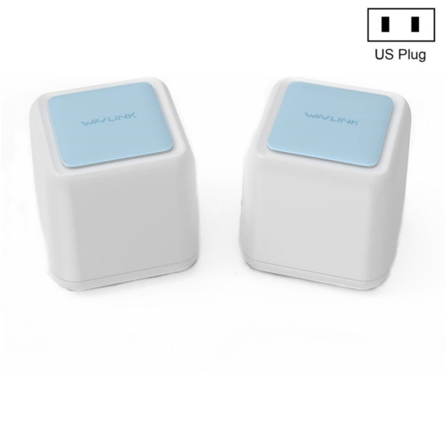 WAVLINK WN535M2 For Home Office 2pcs Mesh Wireless Router AC1200 Dual Band WiFi Signal Booster, Plug:US Plug