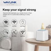 WAVLINK WN535M2 For Home Office 2pcs Mesh Wireless Router AC1200 Dual Band WiFi Signal Booster, Plug:US Plug