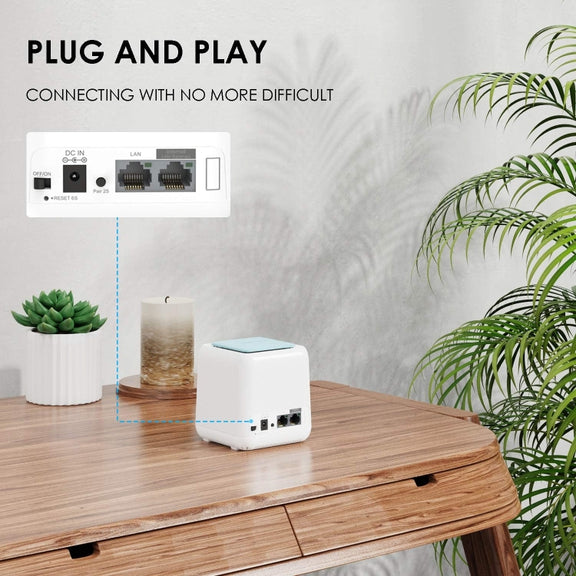 WAVLINK WN535M3 For Home Office 3pcs Mesh Wireless Router AC1200 Dual Band WiFi Signal Booster, Plug:EU Plug