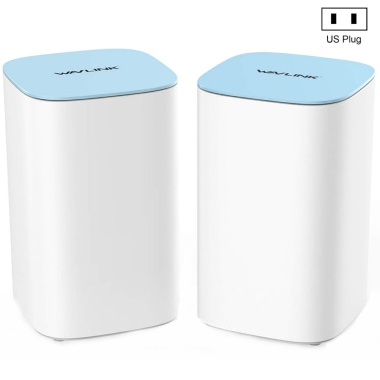 WAVLINK WN551K2 2pcs AC3000 WiFi Wireless Repeater Built-in Antenna Tri-Band Mesh Wireless Router, Plug:US Plug