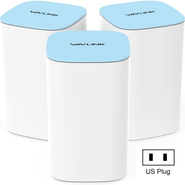 WAVLINK WN551K3 3pcs AC3000 WiFi Wireless Repeater Built-in Antenna Tri-Band Mesh Wireless Router, Plug:US Plug