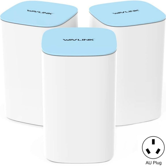 WAVLINK WN551K3 3pcs AC3000 WiFi Wireless Repeater Built-in Antenna Tri-Band Mesh Wireless Router, Plug:AU Plug
