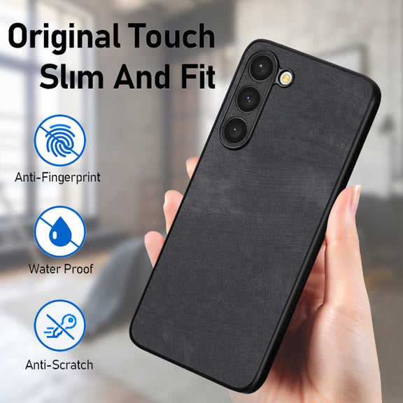 For Samsung Galaxy S25 5G Vintage Leather PC Back Cover Phone Case(Black)