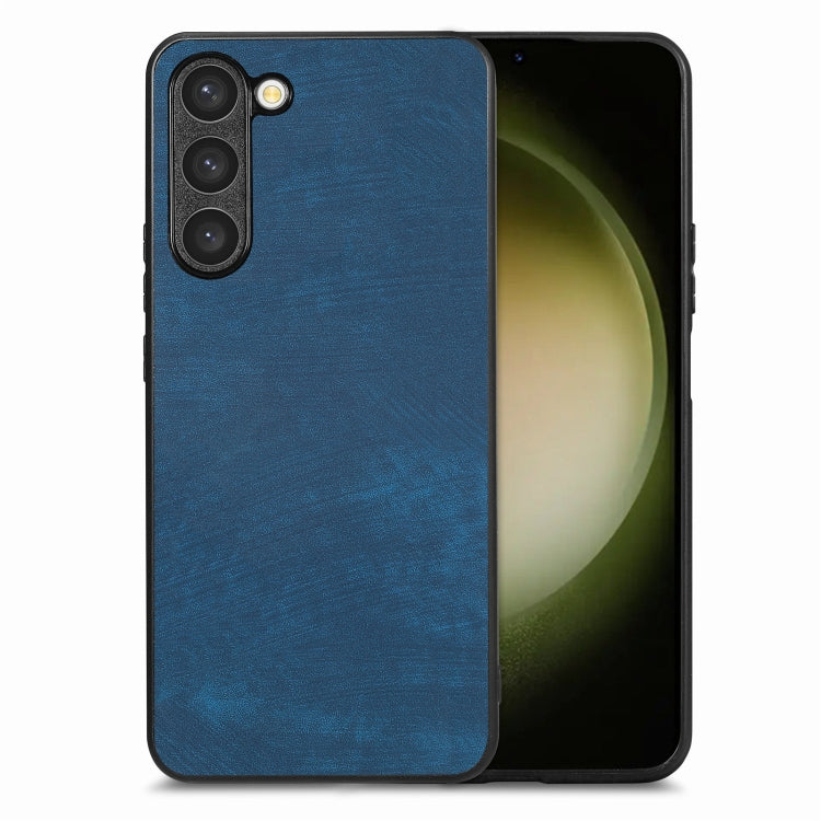For Samsung Galaxy S25 5G Vintage Leather PC Back Cover Phone Case(Blue)