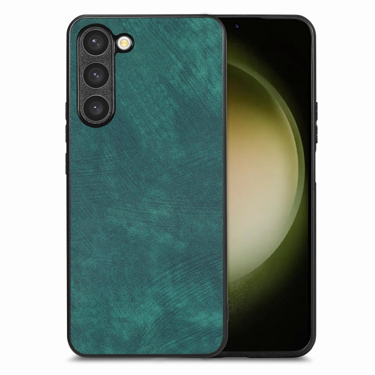 For Samsung Galaxy S25 5G Vintage Leather PC Back Cover Phone Case(Green)