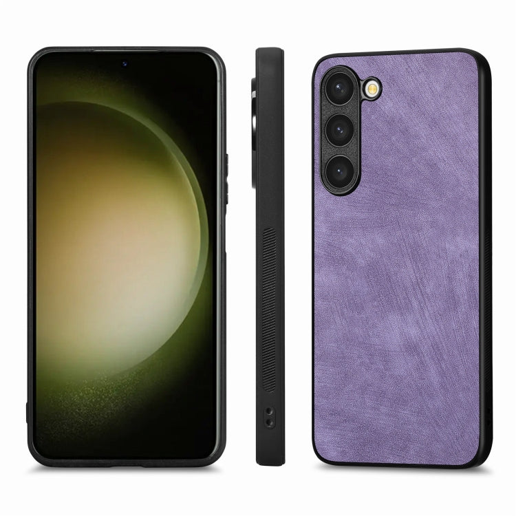 For Samsung Galaxy S25 5G Vintage Leather PC Back Cover Phone Case(Purple)