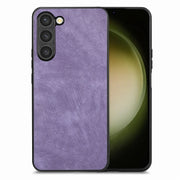 For Samsung Galaxy S25 5G Vintage Leather PC Back Cover Phone Case(Purple)