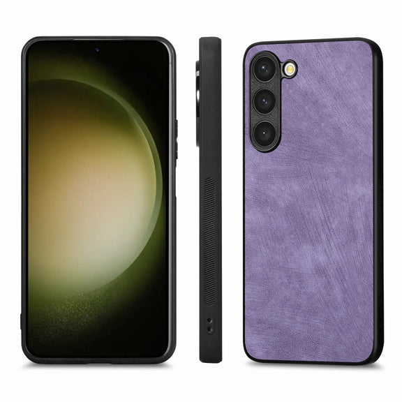 For Samsung Galaxy S25 5G Vintage Leather PC Back Cover Phone Case(Purple)