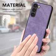 For Samsung Galaxy S25 5G Vintage Leather PC Back Cover Phone Case(Purple)