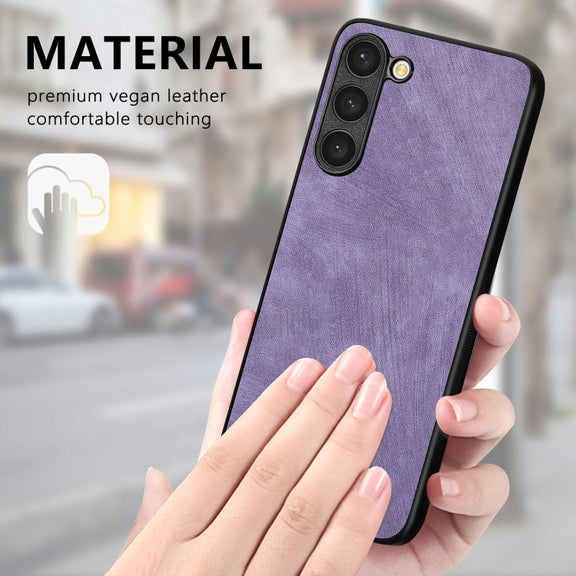 For Samsung Galaxy S25 5G Vintage Leather PC Back Cover Phone Case(Purple)