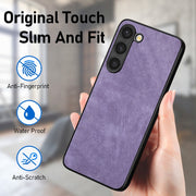 For Samsung Galaxy S25 5G Vintage Leather PC Back Cover Phone Case(Purple)