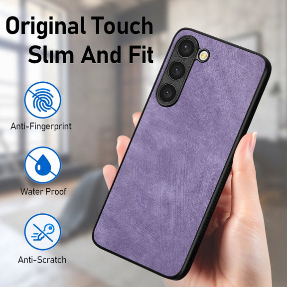 For Samsung Galaxy S25 5G Vintage Leather PC Back Cover Phone Case(Purple)