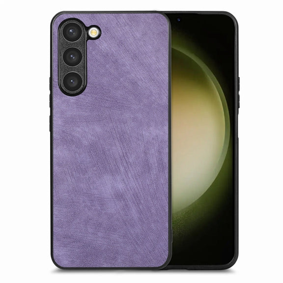 For Samsung Galaxy S25 5G Vintage Leather PC Back Cover Phone Case(Purple)