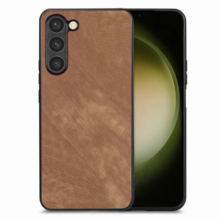 For Samsung Galaxy S25 5G Vintage Leather PC Back Cover Phone Case(Brown)