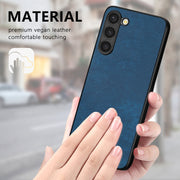 For Samsung Galaxy S25+ 5G Vintage Leather PC Back Cover Phone Case(Blue)