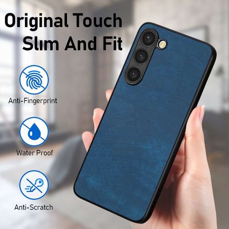 For Samsung Galaxy S25+ 5G Vintage Leather PC Back Cover Phone Case(Blue)