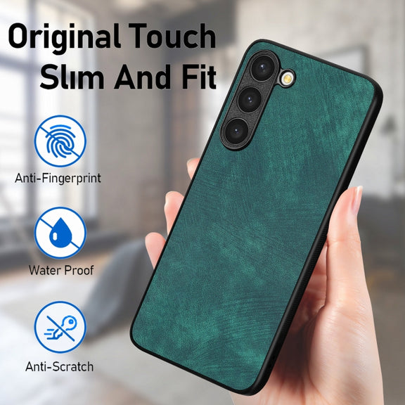 For Samsung Galaxy S25+ 5G Vintage Leather PC Back Cover Phone Case(Green)