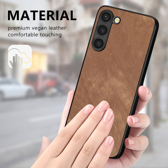 For Samsung Galaxy S25+ 5G Vintage Leather PC Back Cover Phone Case(Brown)