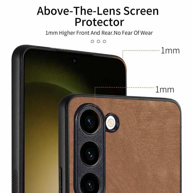 For Samsung Galaxy S25+ 5G Vintage Leather PC Back Cover Phone Case(Brown)