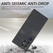 For Samsung Galaxy S25 Ultra 5G Vintage Leather PC Back Cover Phone Case(Black)