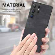 For Samsung Galaxy S25 Ultra 5G Vintage Leather PC Back Cover Phone Case(Black)